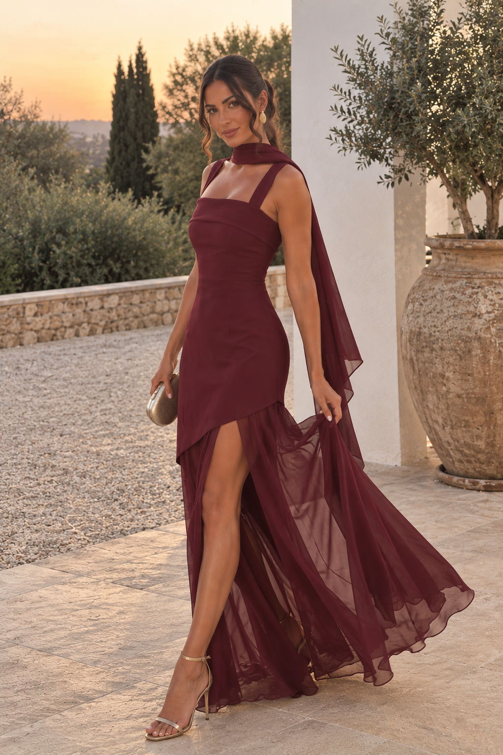 Vestido Portofino Burdeos