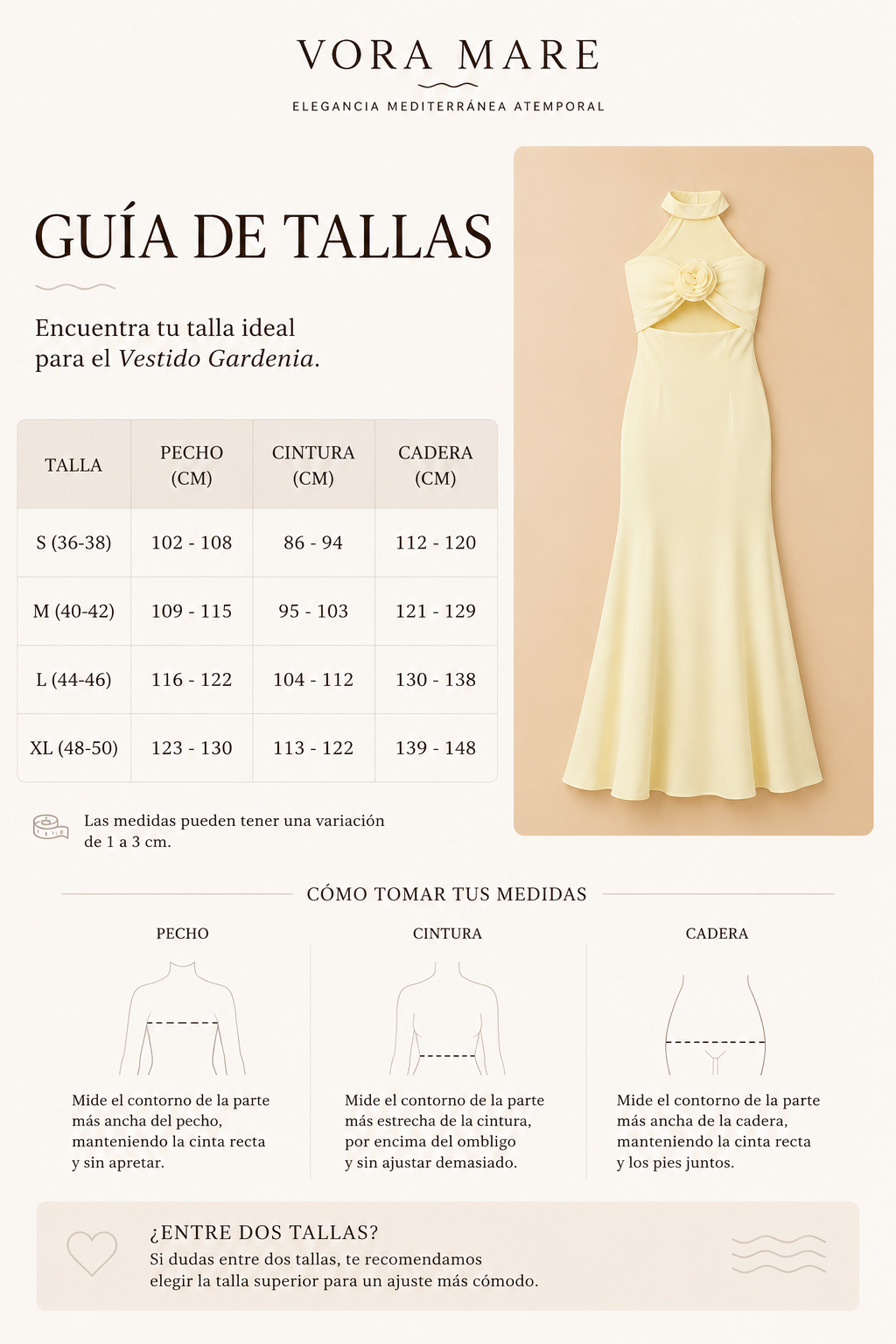 Guía de tallas Vestido Gardenia