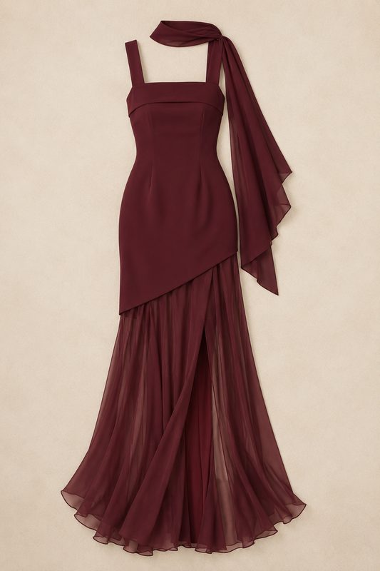 Vestido Portofino Burdeos